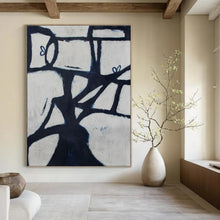 Load image into Gallery viewer, Black &amp; White Tree - Like Abstract Painting, Perfect for Nature - Inspired Study &amp; Modern Home Library LargeART1418
