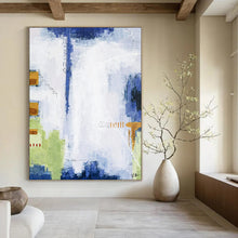 Load image into Gallery viewer, Blue &amp; Green Abstract with Details - Ideal for Nature - Inspired Home Office &amp; Modern Lounge LargeART2391
