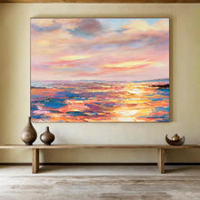 Load image into Gallery viewer, Vibrant Sunset Sea Abstract Art for Beach House &amp; Colorful Dining Room DKH112
