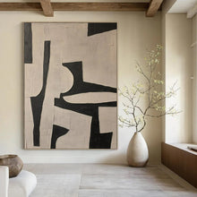 Load image into Gallery viewer, Black and White Geometric Abstract Art for Modern Office Conference Room &amp; Contemporary Art - filled Apartment LargeART0945
