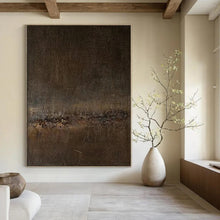 Load image into Gallery viewer, “Rustic Vein” – Brown &amp; Gray Textured Abstract Acrylic with Cracked Layers DTP057

