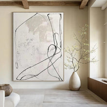 Load image into Gallery viewer, Oversized Hand - painted Black &amp; White Sketchy Lines Art for Industrial - Style Galleries LargeART0163
