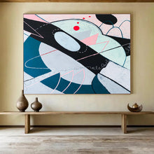 Load image into Gallery viewer, Playful Geometric Abstract Painting on Canvas DKH549
