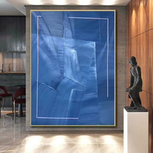 Load image into Gallery viewer, Large - Scale Blue - Purple Geometric Abstract Art for Modern Living Room &amp; Creative Studio LargeART0458
