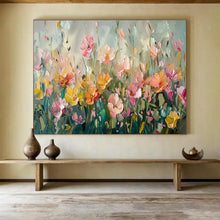Load image into Gallery viewer, Soft - Toned Floral Abstract Painting on Canvas - “Pastel Meadow” DKH709
