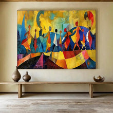 Load image into Gallery viewer, Colorful Abstract Figures Painting on Canvas - “Joyful Dancers” DKH768
