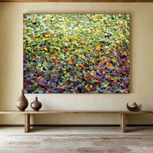 Load image into Gallery viewer, Hand - painted Substantial Vivid Green Field of Colors Acrylic Art for Nature - Loving Family Rooms LargeART1797
