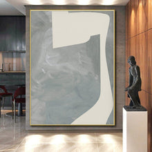 Load image into Gallery viewer, Oversized Gray - White Geometric Abstract Art for Studio &amp; Contemporary Hallway LargeART0437
