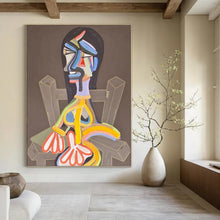 Load image into Gallery viewer, “Colorful Cubist Figure” - Abstract Figurative Art on Canvas DKH1453
