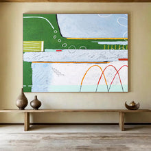 Load image into Gallery viewer, Color - Blocked Landscape Abstract Painting on Canvas DKH565

