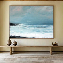 Load image into Gallery viewer, Serene Light Blue Ocean View Abstract acrylic painting DLZ032
