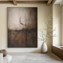 Load image into Gallery viewer, “Rusted Echo” – Dark brown, gray with jagged lines and rough textures DTP357
