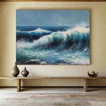 Load image into Gallery viewer, Dynamic Blue - Wave Abstract Painting for Nautical Living Room &amp; Adventure - Themed Office DKH324
