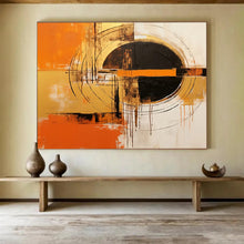 Load image into Gallery viewer, Vibrant Orange and Black Geometric Dynamism Abstract acrylic painting DLZ105
