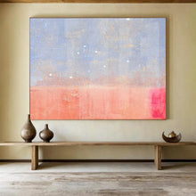 Load image into Gallery viewer, Subtle Blue and Pink Abstract Painting with White Dots for Dreamy Nursery &amp; Light - Filled Reading Nook DKH280
