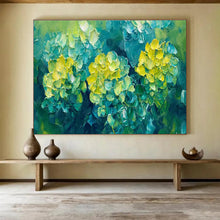 Load image into Gallery viewer, Green - Yellow “Lush Hydrangea Bloom” Painting on Canvas, Nature - Inspired Decor DKH799
