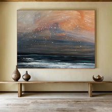 Load image into Gallery viewer, Fiery Sky &amp; Sea Abstract Art for Eclectic Living Room &amp; Bold Dining Area DKH110
