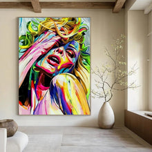 Load image into Gallery viewer, “Colorful Abstract Woman” - Pop - Art Inspired Portrait on Canvas DKH1638
