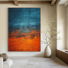 Load image into Gallery viewer, Blue &amp; Orange Abstract Gradient Art, Perfect for Contemporary Living Room &amp; Creative Studio LargeART1944
