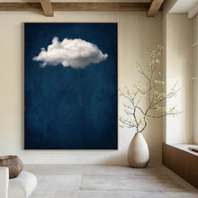 Load image into Gallery viewer, Minimalist White Cloud Abstract Painting, Suited for Modern Nursery &amp; Calming Office Break Area LargeART1918
