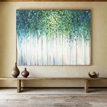Load image into Gallery viewer, “Enchanted Forest Canopy” - Abstract Acrylic of Tree Tops, Fits Yoga Studio and Nursery DLZ206
