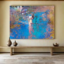 Load image into Gallery viewer, Blue - Dominant Textured Abstract Painting On Canvas DKH366
