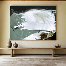 Load image into Gallery viewer, Bold White and Green Abstract Abstract acrylic painting DLZ133
