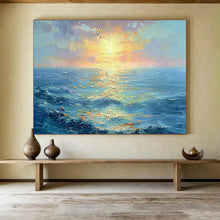 Load image into Gallery viewer, Impressionistic Sunset Seascape Painting on Canvas - “Golden Horizons” DKH760
