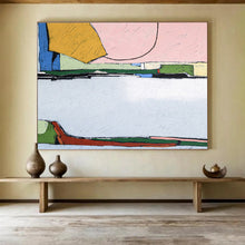 Load image into Gallery viewer, Color - Blocked Geometric Abstract Painting on Canvas DKH541
