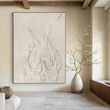 Load image into Gallery viewer, “Textured White Vase Abstract” Abstract Painting on Canvas, Minimalist Decor Piece DKH990
