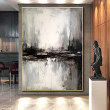 Load image into Gallery viewer, Monochrome Coastal Reflection Art for Minimalist Beach House &amp; Modern Art Café LargeART0913
