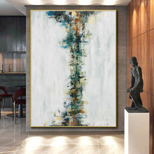 Load image into Gallery viewer, Hand - painted Oversized Vertical Color Fusion Abstract Acrylic Art for Modern Hallways LargeART0025
