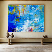 Load image into Gallery viewer, Blue Abstract Expressionist Painting On Canvas DKH439
