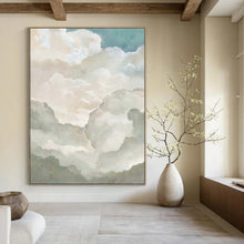 Load image into Gallery viewer, Soft - Toned Fluffy Cloudscape Abstract, Ideal for Airy Bedroom &amp; Light - Filled Lounge Area LargeART1992
