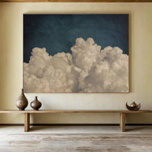 Load image into Gallery viewer, Fluffy Clouds on Dark Sky Abstract Art for Serene Bedroom &amp; Meditation Space DKH124
