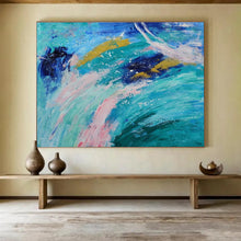 Load image into Gallery viewer, Colorful Ocean Waves Abstract Painting on Canvas - “Sea of Dreams” DKH654
