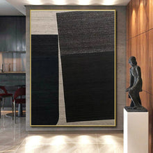 Load image into Gallery viewer, Black and Beige Geometric Textures Acrylic Art - Great for Industrial - chic Loft &amp; Modern Gallery LargeART0660
