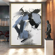 Load image into Gallery viewer, Custom Large - Scale Blue - Black Dynamic Strokes Art - Perfect for Modern Office &amp; Creative Studio LargeART0795
