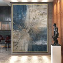 Load image into Gallery viewer, Explosive Blue - Beige Acrylic for Office Reception &amp; Art Gallery LargeART0825
