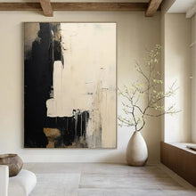Load image into Gallery viewer, Black &amp; White Minimalist Abstract - Perfect for Contemporary Living Area &amp; Library LargeART2362
