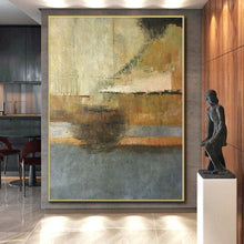 Load image into Gallery viewer, Large - Format Earth - Tone Abstract Landscape Acrylic for Rustic Living Space LargeART0288
