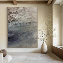 Load image into Gallery viewer, Hand - painted Oversized Gray - Blue Textured Abstract Acrylic Art for Industrial - Style Studies LargeART0115

