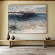 Load image into Gallery viewer, Blue and Gray Abstract Seaside Painting for Coastal Cottage &amp; Relaxing Spa DKH288

