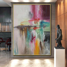 Load image into Gallery viewer, Hand - painted Substantial Colorful Abstract Composition Acrylic Art for Artistic Studios LargeART0056
