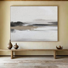 Load image into Gallery viewer, Monochrome Landscape “Serene Mist” Painting on Canvas, Minimalist Art DKH911
