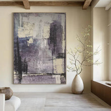 Load image into Gallery viewer, Hand - painted Substantial Purple - Toned Abstract Composition Acrylic Art for Artistic Studies LargeART0106
