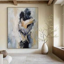 Load image into Gallery viewer, Abstract Embrace Painting, Perfect for Romantic Bedroom &amp; Intimate Lounge LargeART1831
