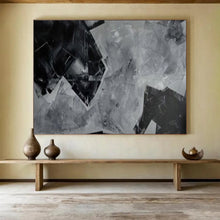 Load image into Gallery viewer, Hand - painted Black and White Geometric Collage Acrylic Art for Contemporary Art Installations LargeART1732
