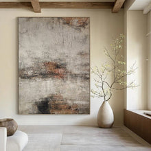 Load image into Gallery viewer, Neutral Textured Abstract with Brown Art for Industrial - chic Loft &amp; Rustic - themed Restaurant LargeART0967
