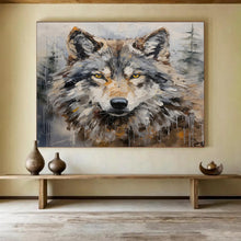 Load image into Gallery viewer, Textured Wolf Portrait Abstract acrylic painting DLZ078

